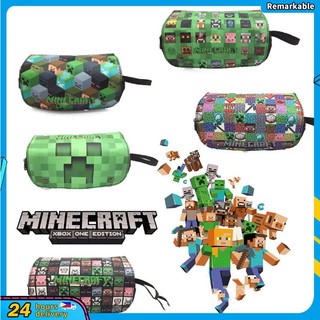 Bóp viết vải canvas khóa kéo in hình minecraft cỡ lớn đa năng