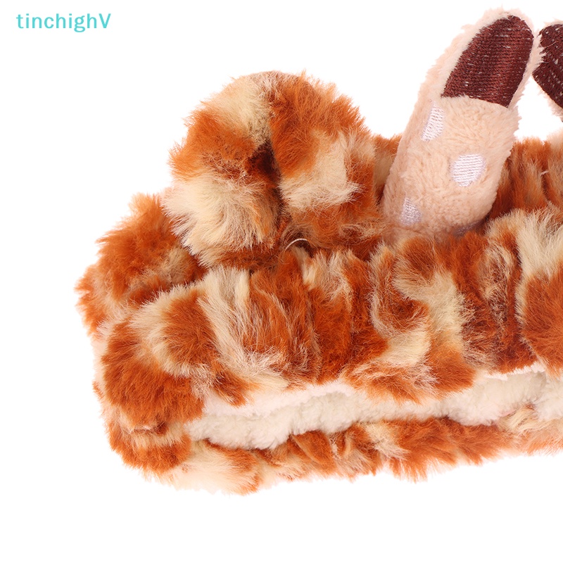 Băng Đô Tai Hươu Cao Cổ Bằng Vải Flannel Mềm Mại Dành Cho Nữ Rửa Mặt