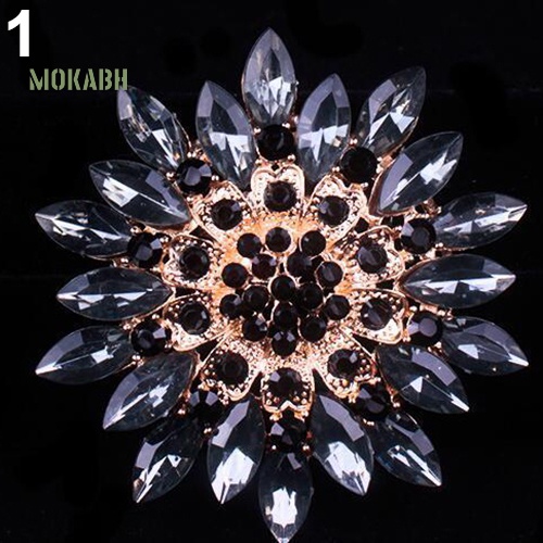 [Mok Abh] Trâm Cài Áo Hình Bông Hoa Có Đính Đá Hợp Thời Trang