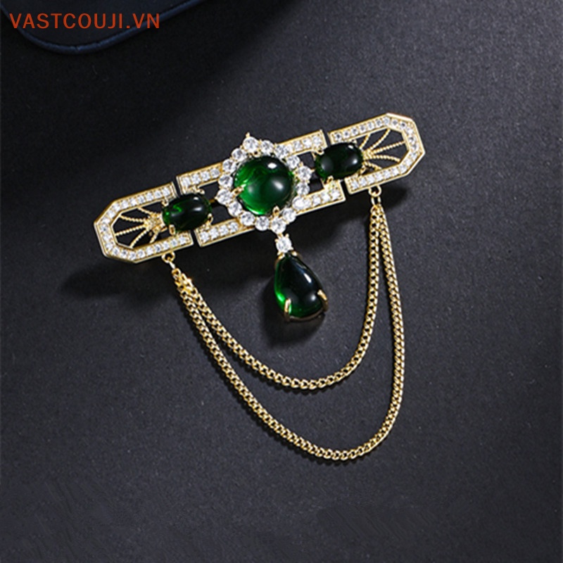 Ghim Cài Áo Chuỗi Tua Rua Đính Đá Pha Lê Chất Lượng Cao Cho Nữ