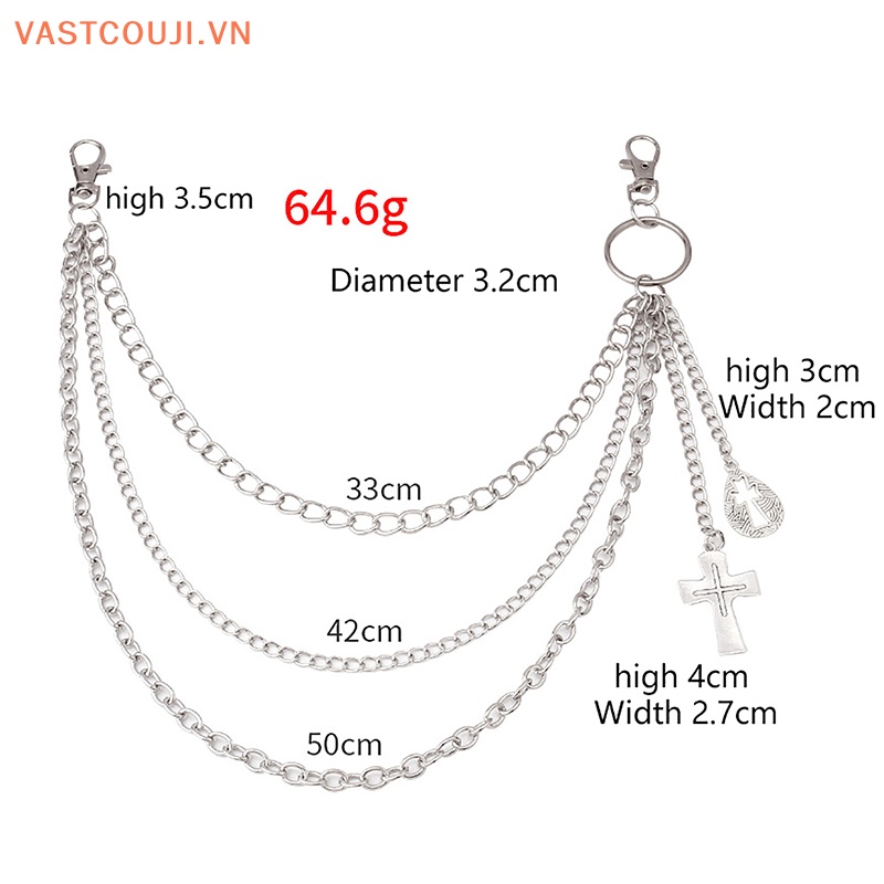 Dây Xích Kim Loại Đeo Thắt Lưng Quần Jean Nhiều Lớp VASTJI Punk Cho Nữ