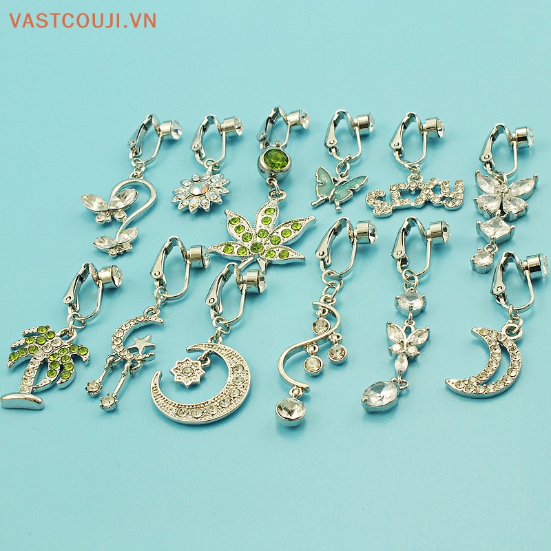 Khuyên Rốn Đính Đá Zircon Hình Bướm / Mặt Trăng Thời Trang Cho Nữ