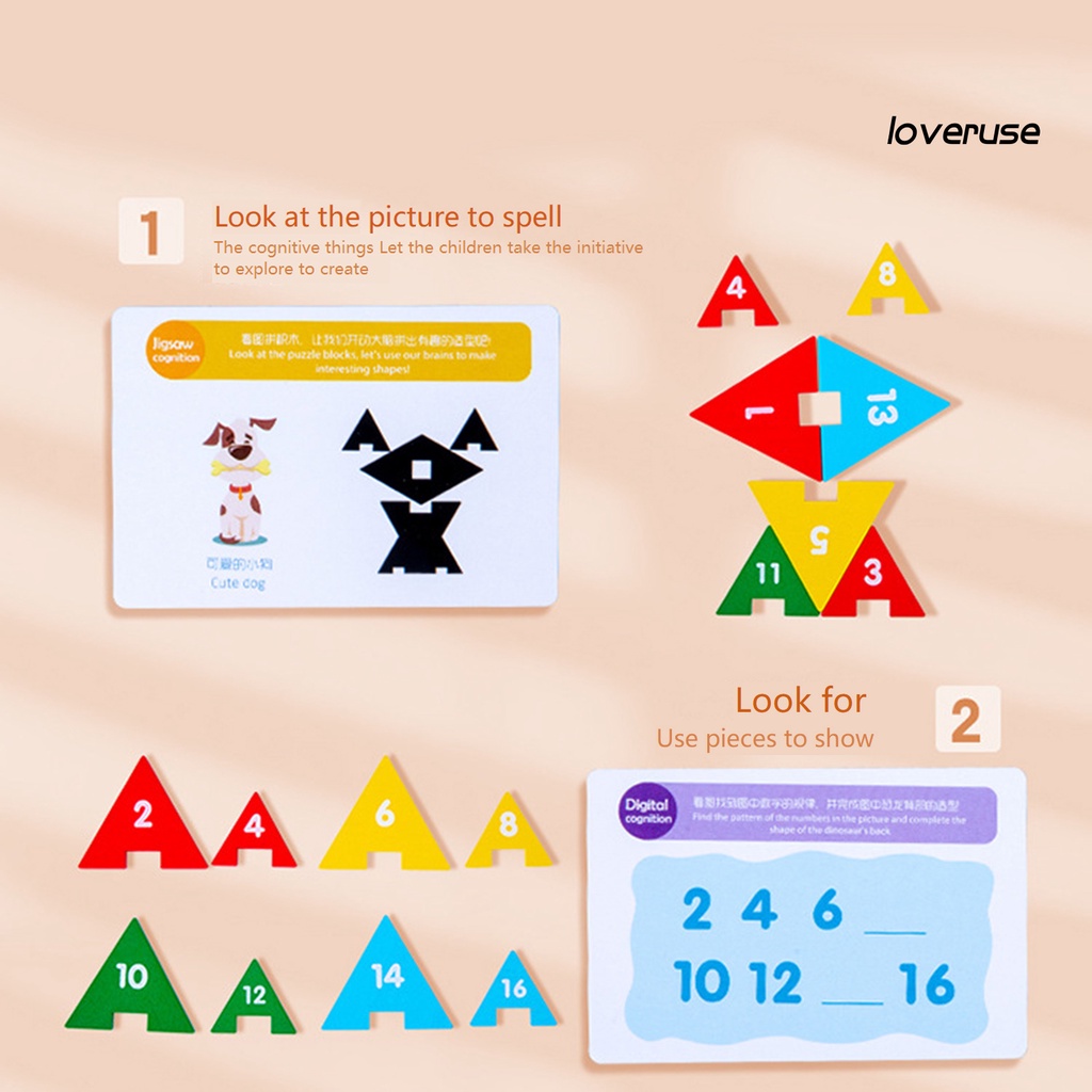 1 Bộ Đồ Chơi Xếp Hình Khủng Long Bằng Gỗ Nhận Biết Màu Sắc Dành Cho Trẻ Mẫu Giáo