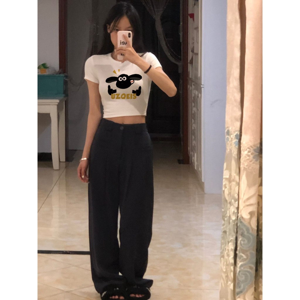 Áo Thun Tay Ngắn Dáng Ôm Màu Trắng Thuần Khiết Phong Cách Mới Mùa Hè Dễ Phối Đồ Cho Nữ