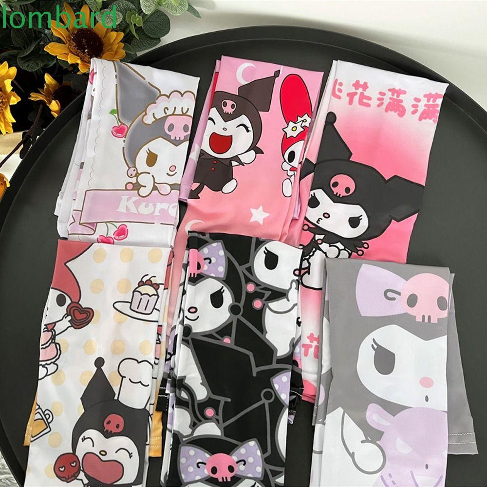 LOMBARD Găng Tay Chống Nắng Bằng Lụa Lạnh Co Giãn Thoáng Khí In Họa Tiết Hoạt Hình Cinnamoroll Đáng Yêu