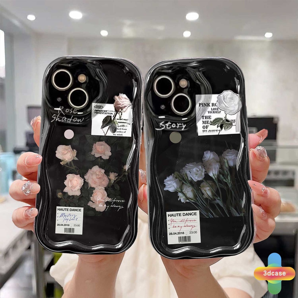 Ốp Điện Thoại Viền Cong Hình Hoa Hồng 3D Chống Sốc Realme C15 C55 C21 C11 2021 C21Y C30 C30S C31 C33 C35 C25 C20 C3 C12 C2 C25S 10 5S 5 5i 9i C17 7i C1 C25Y C2 C3i 6i C20A Narzo 20 10 10A 20A 30A 50A 50i Prime