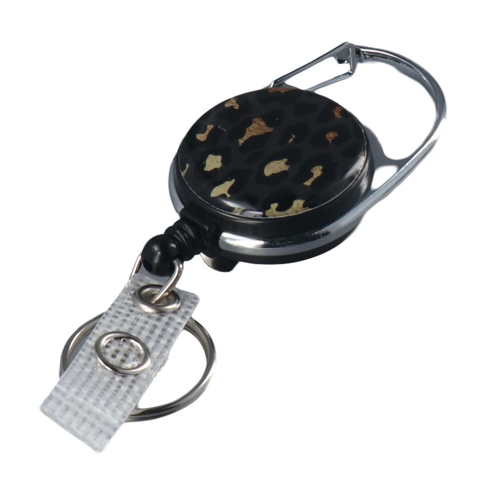 CHOOKEY Dây Buộc Cổ Có Thể Thu Gọn Cho Bác Sĩ / Y Tá / Học Sinh Giá Đỡ Thẻ ID Họa Tiết Da Báo Cho Văn Phòng