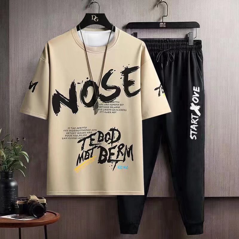 Áo Thun Tay Ngắn Cổ Tròn Dáng Rộng In Họa Tiết Graffiti Phong Cách Hip Hop Thời Trang Mùa Hè Cho Nam