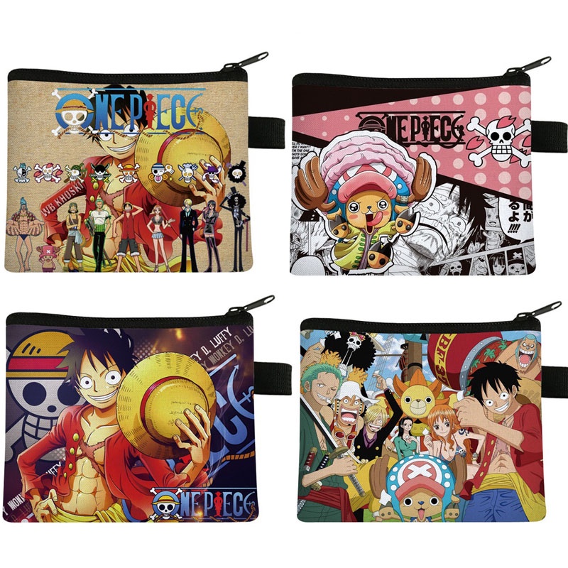 Ví Đựng Tiền Xu / Thẻ Tín Dụng / Tai Nghe Mini Họa Tiết Hoạt Hình ONE PIECE Luffy Cho Bé