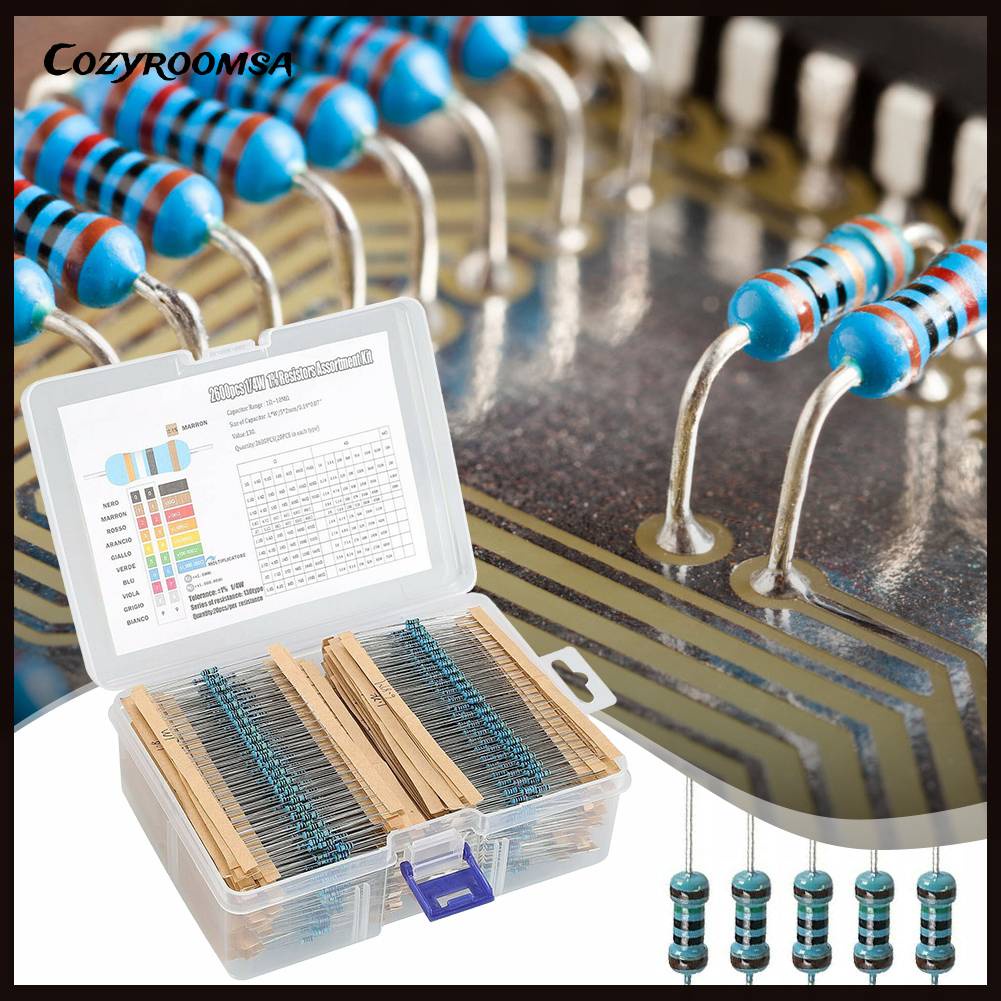 Set 2600 Điện Trở Màng Kim Loại 130 Giá Trị 1 / 4W 0.25W Chuyên Dụng