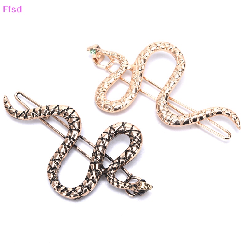 {Ffsd} Kẹp Tóc Kim Loại Hình Rắn Màu Vàng Phong Cách Punk Thời Trang Mới * Bán Chạy Cho Nữ