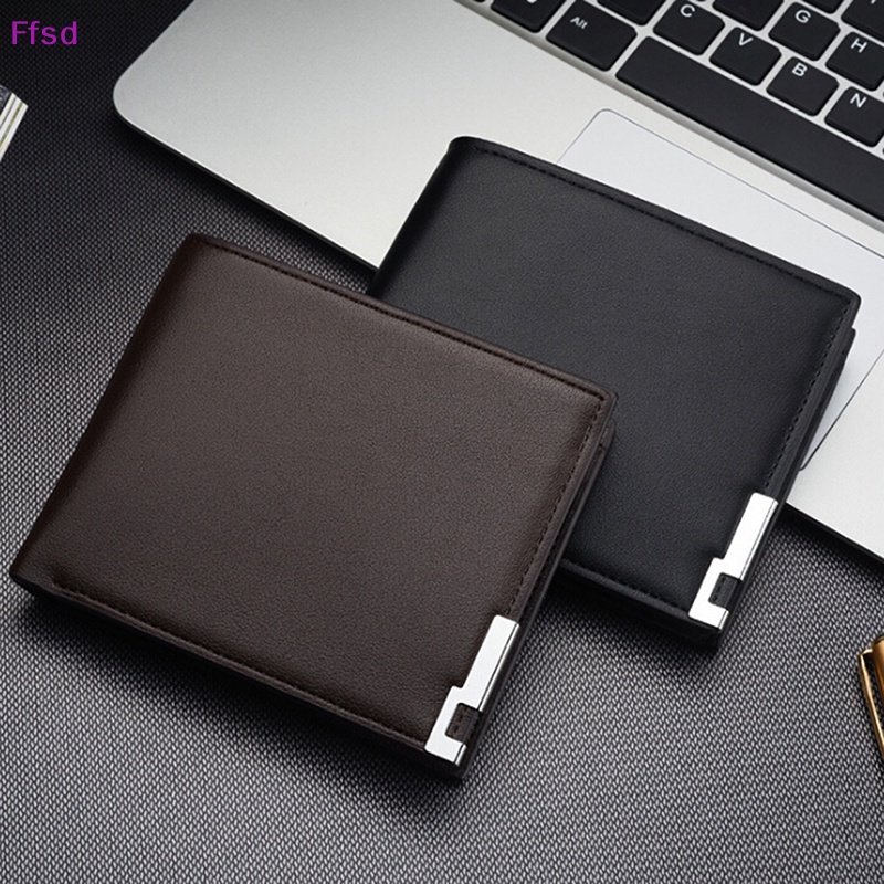 {Ffsd} Ví Da Gập Đôi Đựng Thẻ ID / Danh Thiếp Dáng Ôm Cho Nam * Bán Chạy