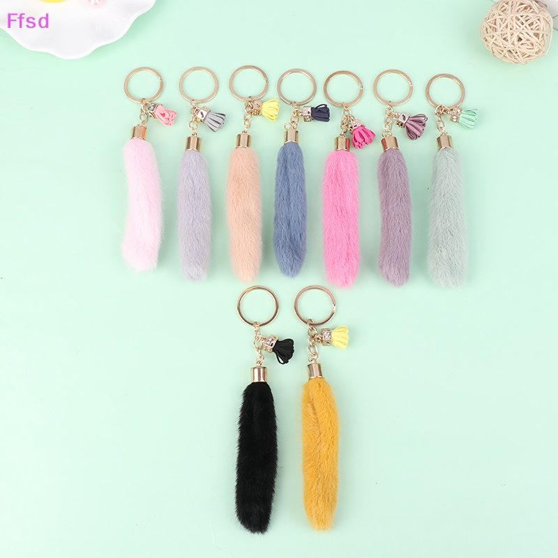 {Ffsd} Móc Khóa Đính Bóng Lông Mềm Mại Phối Tua Rua Thời Trang Dành Cho Bạn Gái * Hàng Bán Chạy