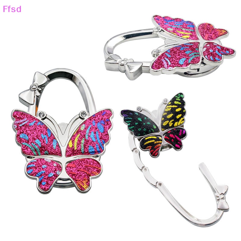 {Ffsd} Móc Treo Túi Xách Hình Bướm Nhiều Màu Sắc Nhỏ Gọn Có Thể Gập Lại Trang Trí Bàn Làm Việc Cho Học Sinh * Bán