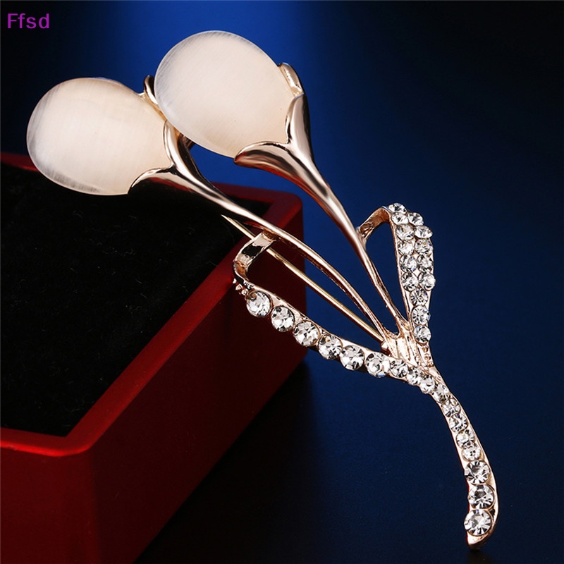 Ghim Cài Áo Đính Đá Opal Sang Trọng Cho Cô Dâu Trâm Cài Áo Hình Hoa Tulip Đính Pha Lê Phong Cách Vintage Thời Trang Cho Nữ  Hoa Tulip Chảy Ngược