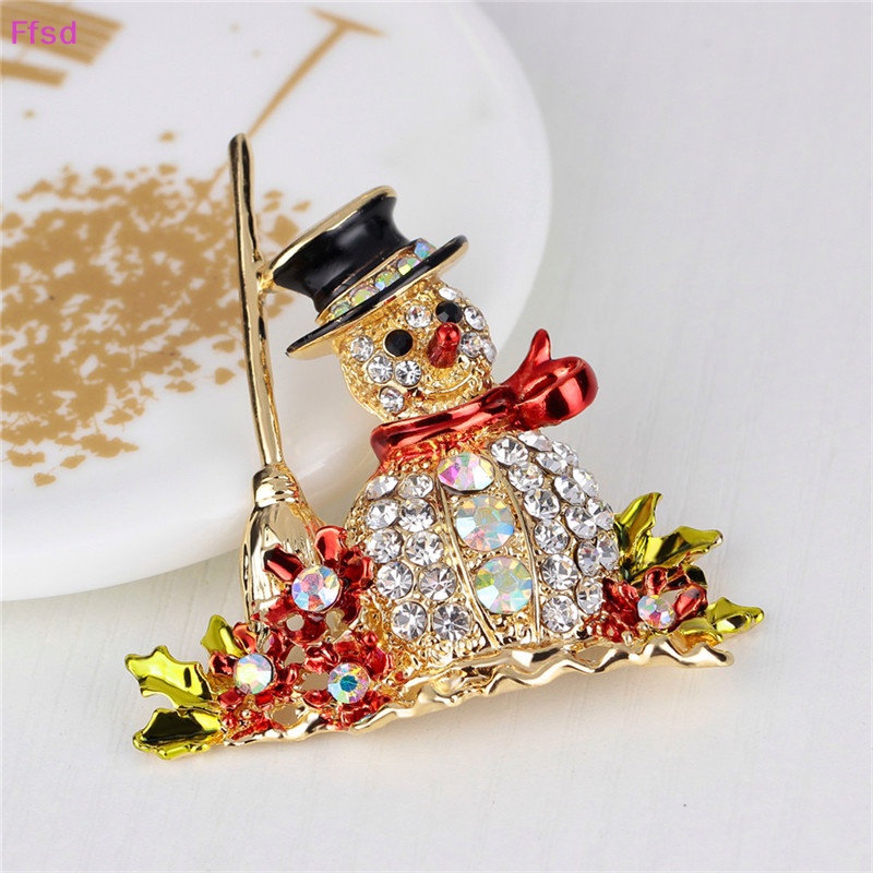 {Ffsd} Trâm Cài Áo Hình Người Tuyết Giáng Sinh Đính Đá Đáng Yêu Phong Cách Mới Ghim Cài Áo Hình Người Tuyết Đính Đá Nhân Tạo Thời Trang 1pc Mới - 1 Cái Mới