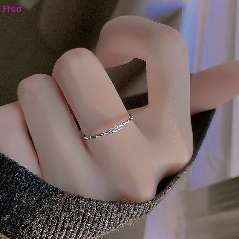 {Ffsd} Nhẫn Đính Hôn Bạc Zircon Pha Lê Lấp Lánh Thời Trang Mới Cho Nữ