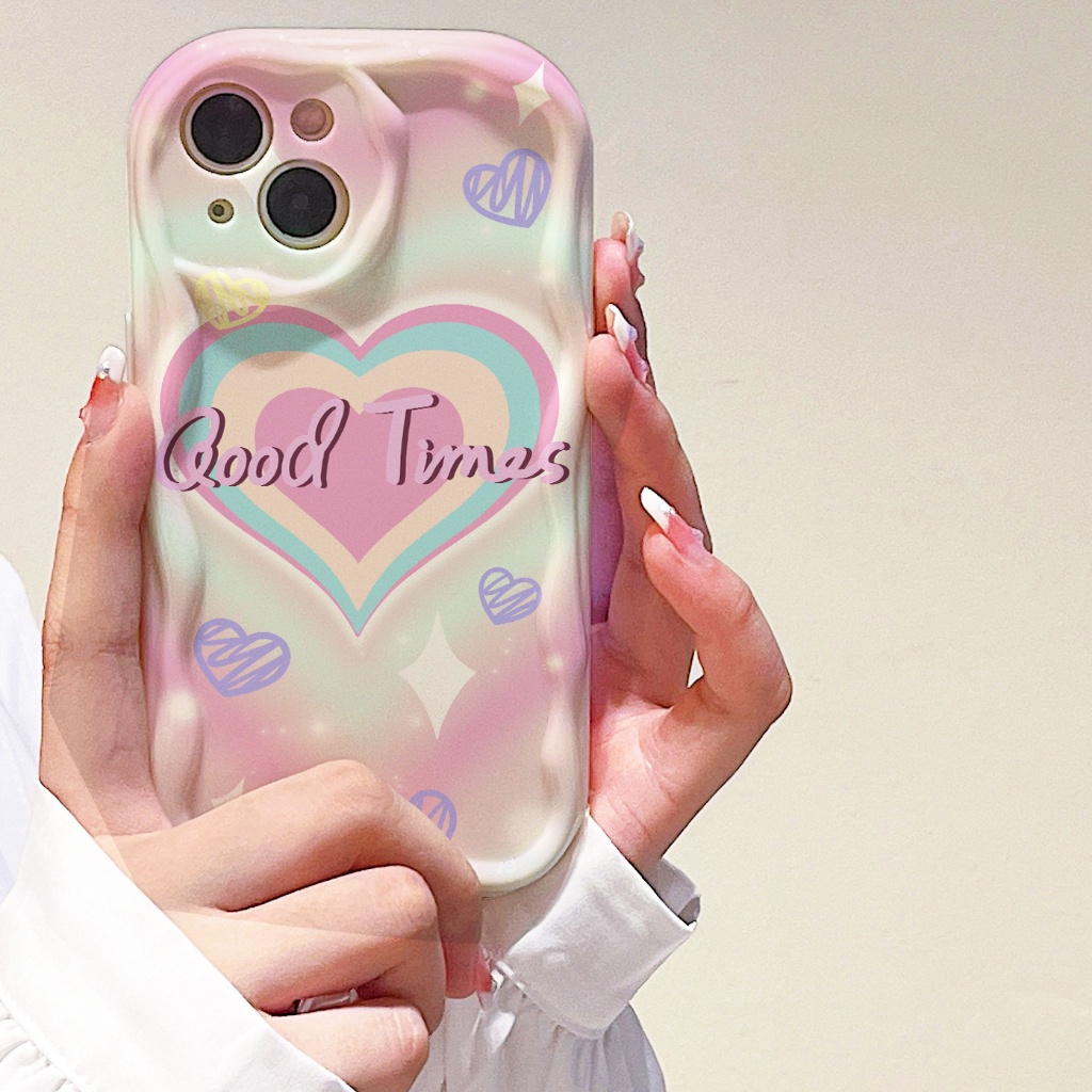 Ốp Điện Thoại Mềm Chống Rơi Họa Tiết Trái Tim Cho iPhone 14promax 11 13Pro 12 7 / 8plus 6s plus xr xs max 6 11Promax 13