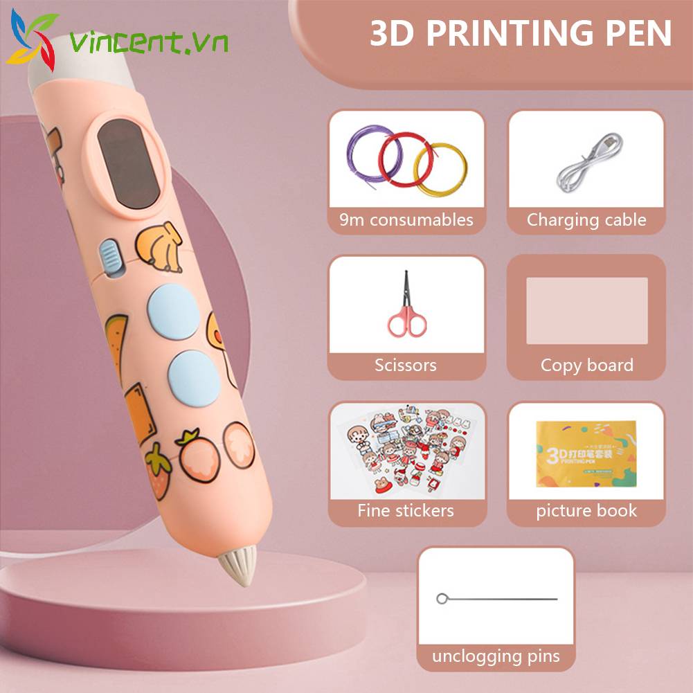 Bút Vẽ 3D Nhiệt Độ Thấp Dùng Làm Quà Tặng Sinh Nhật Cho Bé