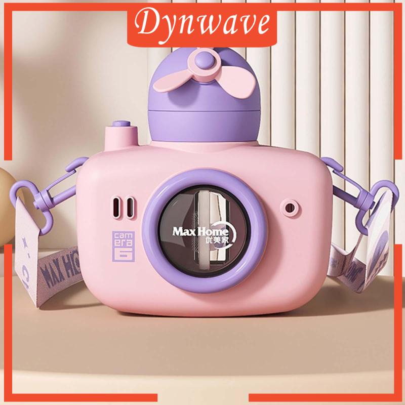 Bình Nước Hình Máy Ảnh Dung Tích 550ml Có Ống Hút Và Dây Đeo Cho Bé