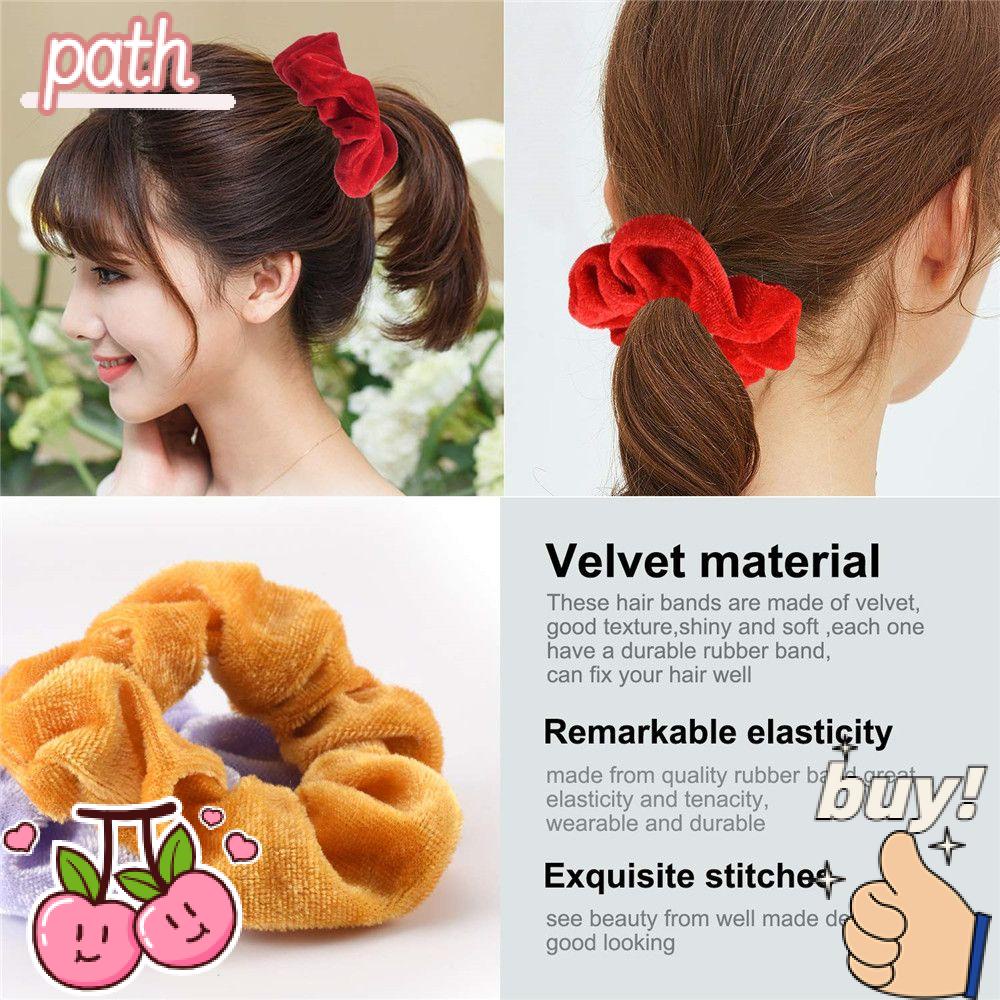 PATH Set 12 / 18 / 24 / 38 / 50 Dây Cột Tóc Nhung Phong Cách Giáng Sinh Cho Nữ