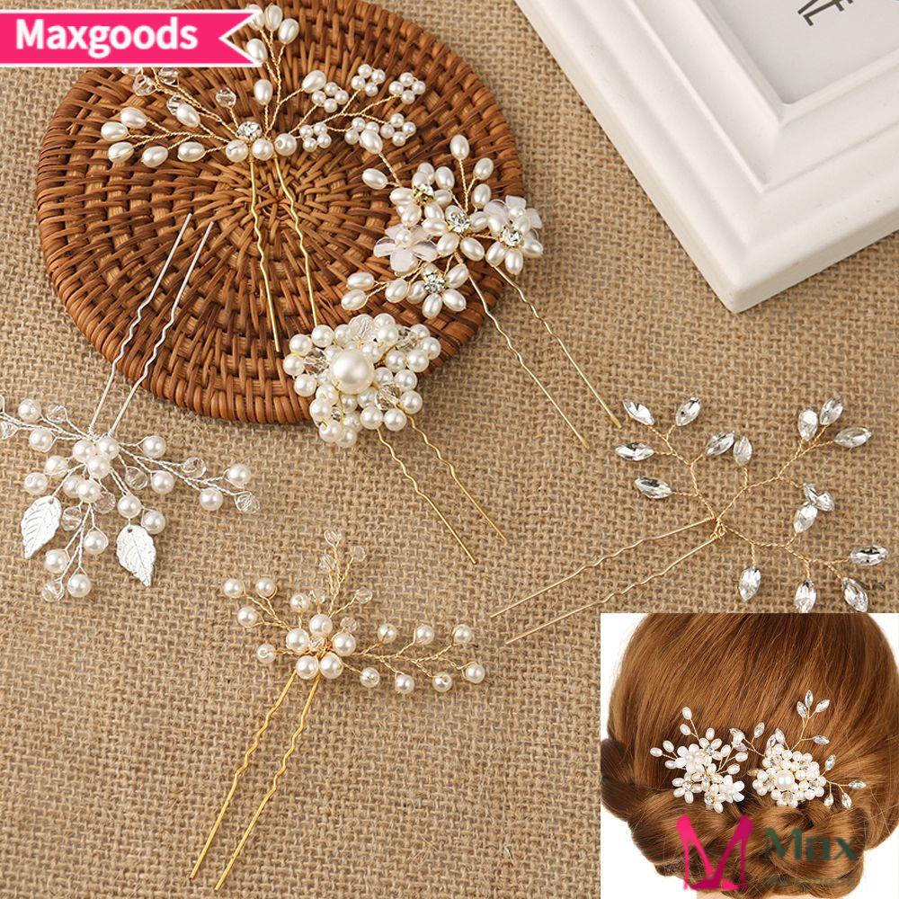 MAXG Trâm Cài Tóc Đính Đá Sang Trọng Cho Cô Dâu