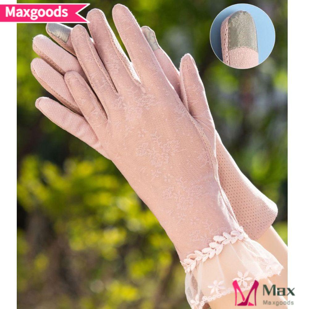 MAXG Găng Tay Lái Xe Mỏng Chống Trượt Phối Ren Thời Trang Mùa Hè