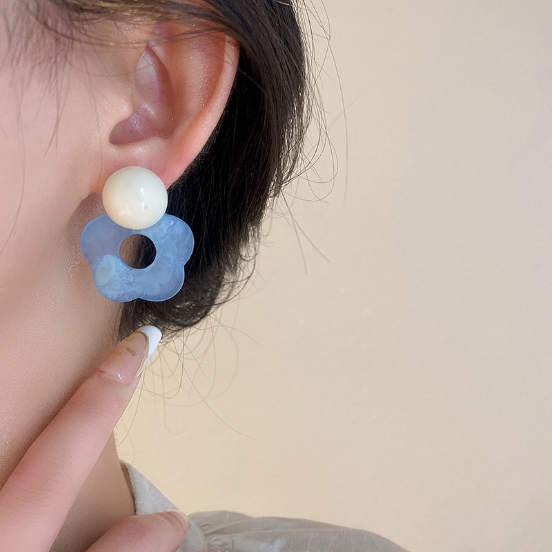 Bông Tai Mạ Bạc Hình Hoa Rỗng Đơn Giản Cá Tính Dễ Thương