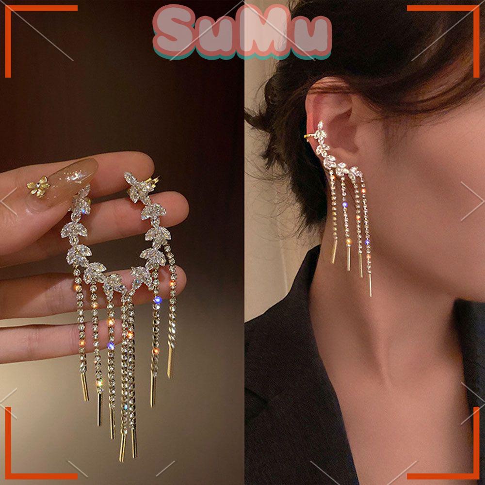 SUMU Khuyên Tai Chuỗi Đính Đá Sang Trọng