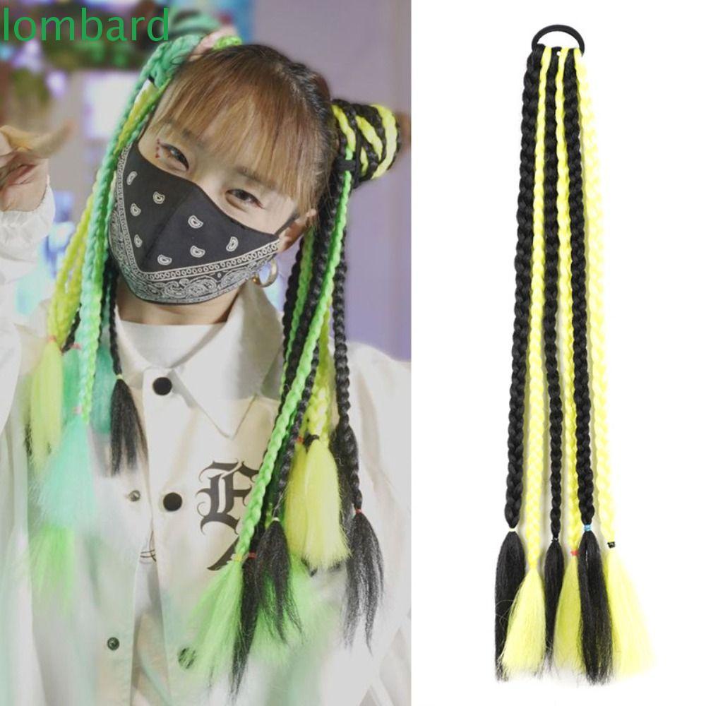 LOMBARD Bím Tóc Giả Co Giãn Màu Gradient Dễ Thương Dành Cho Bé Gái