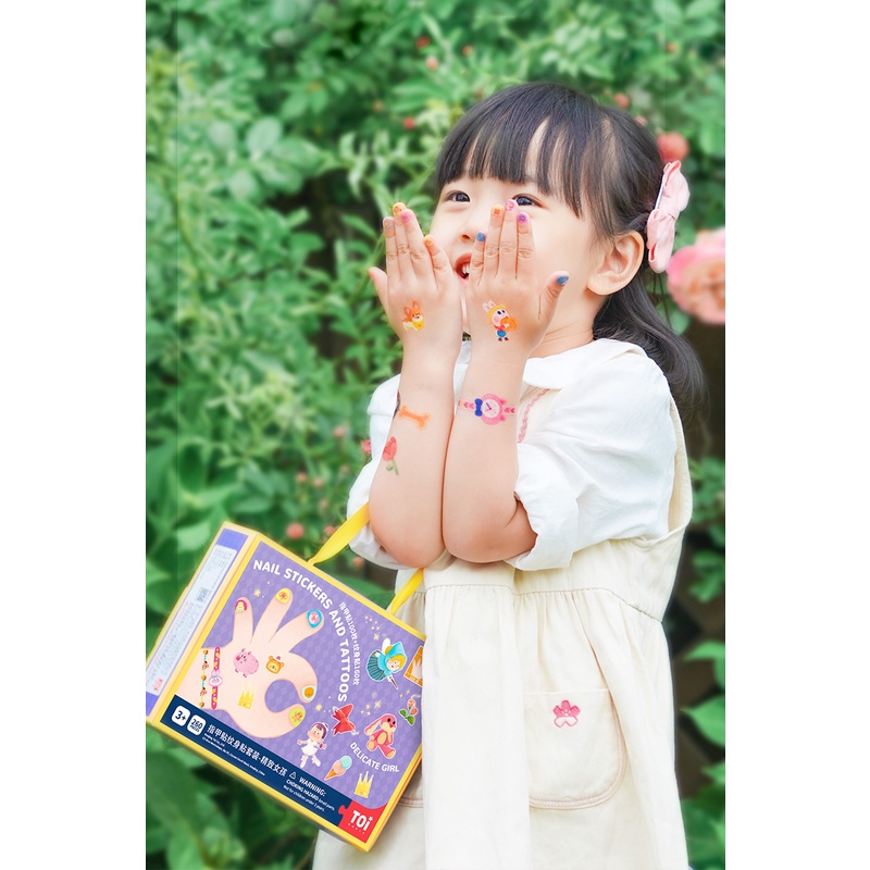 Đồ Chơi Hình Xăm Và Dán Móng Tay Nail Stickers And Tattoos TOI Cho Bé Gái Bé Trai Từ 3 Tuổi