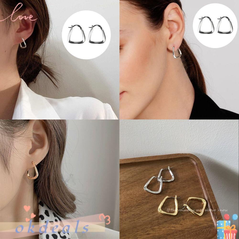 OKDEALS 3 Đôi Bông Tai Kim Loại Cổ Điển