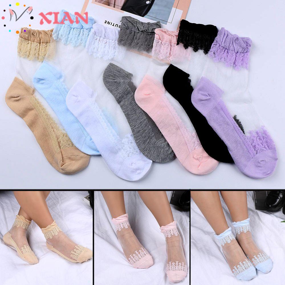 XIANTIN Vớ Cổ Cao Siêu Mỏng Co Giãn Thời Trang Mùa Hè Cho Nữ