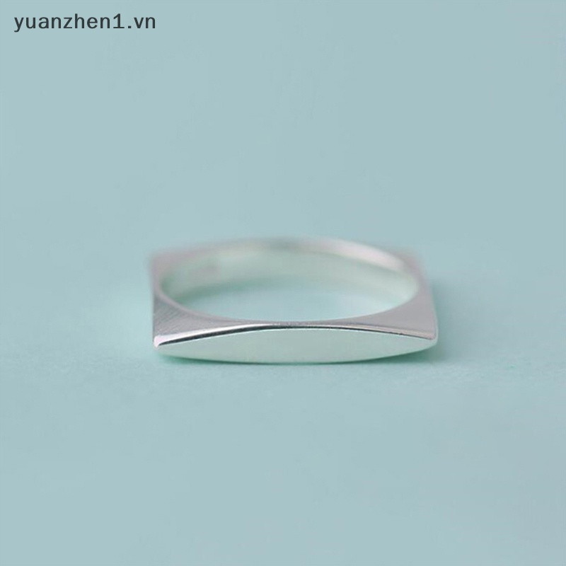 Nhẫn Mạ Bạc Mặt Vuông / Tròn Phong Cách Hàn Quốc Đơn Giản Thời Trang Dành Cho Nữ