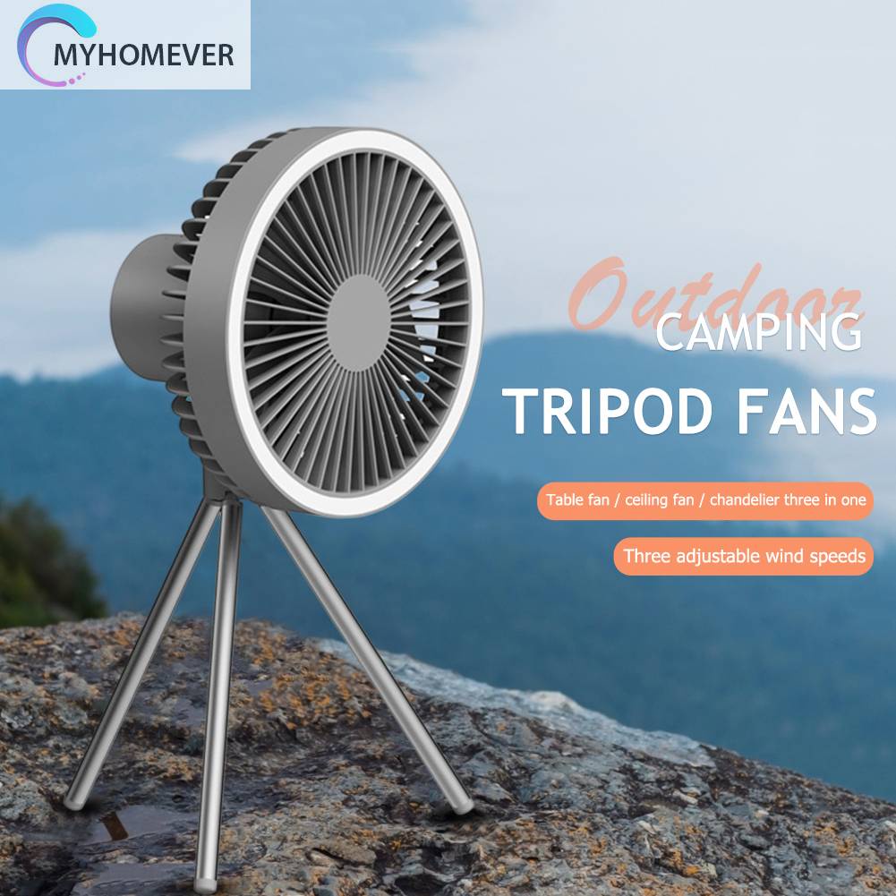 Quạt Cắm Trại 3 Tốc Độ 4000mAh / 10000mAh Có Thể Sạc Lại Bằng Cổng USB