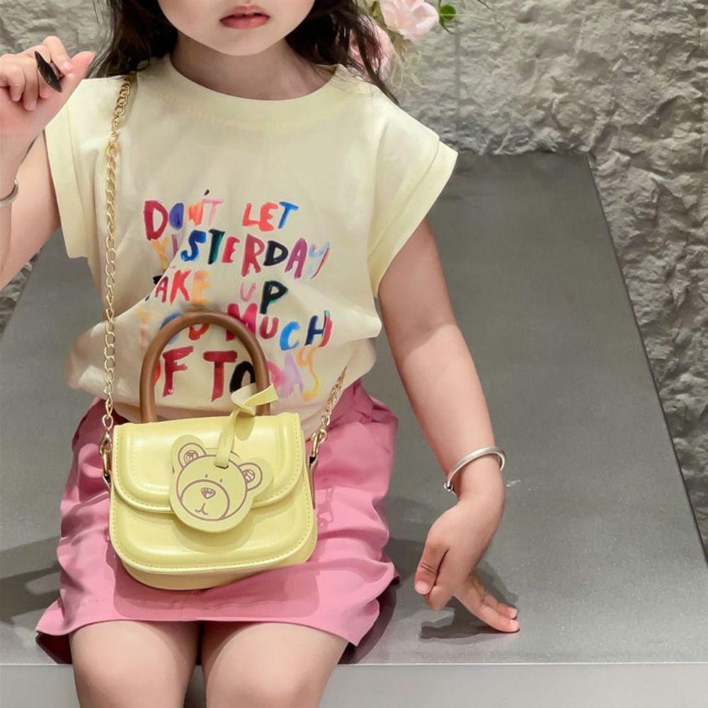 BLISS Túi Đeo Chéo Da PU Hình Yên Ngựa Và Gấu Hoạt Hình Dễ Thương Cho Bé