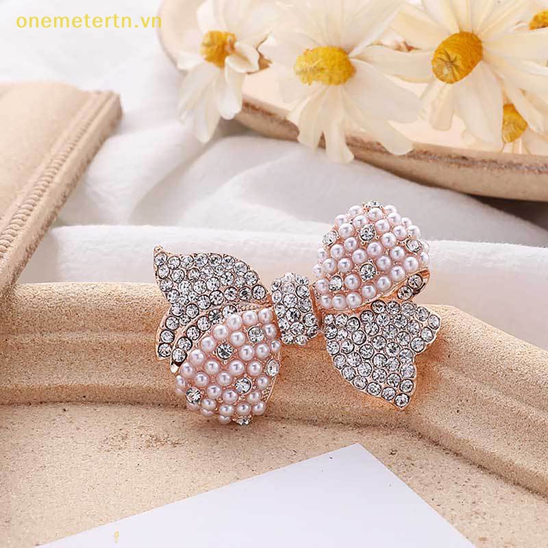 Onemetertn Wuli&amp;amp;Ghim Cài Áo Hình Nơ Đính Ngọc Trai Giả Lấp Lánh Cho Nữ