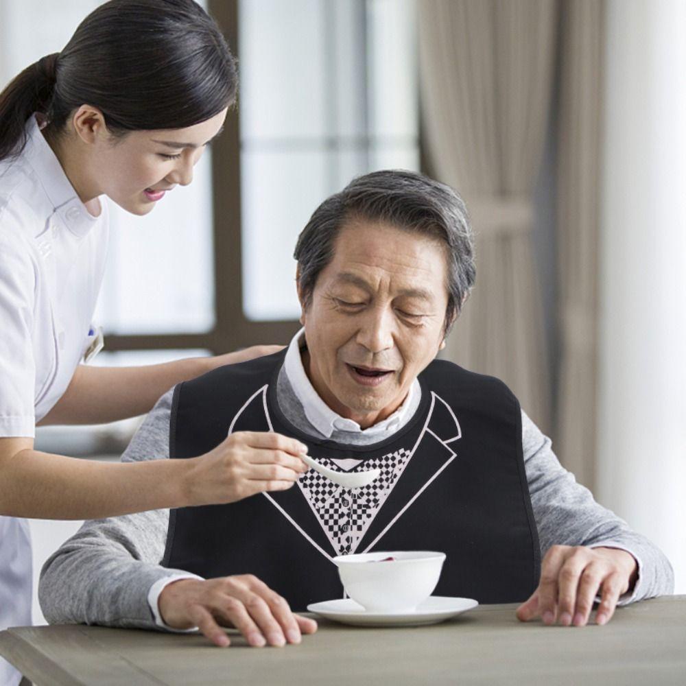 SOFTNESS Tạp Dề Ăn Uống Chống Rò Rỉ Di Động Có Thể Tháo Rời Và Chống Dầu Bảo Vệ Cho Người Lớn Tuổi Ăn Uống