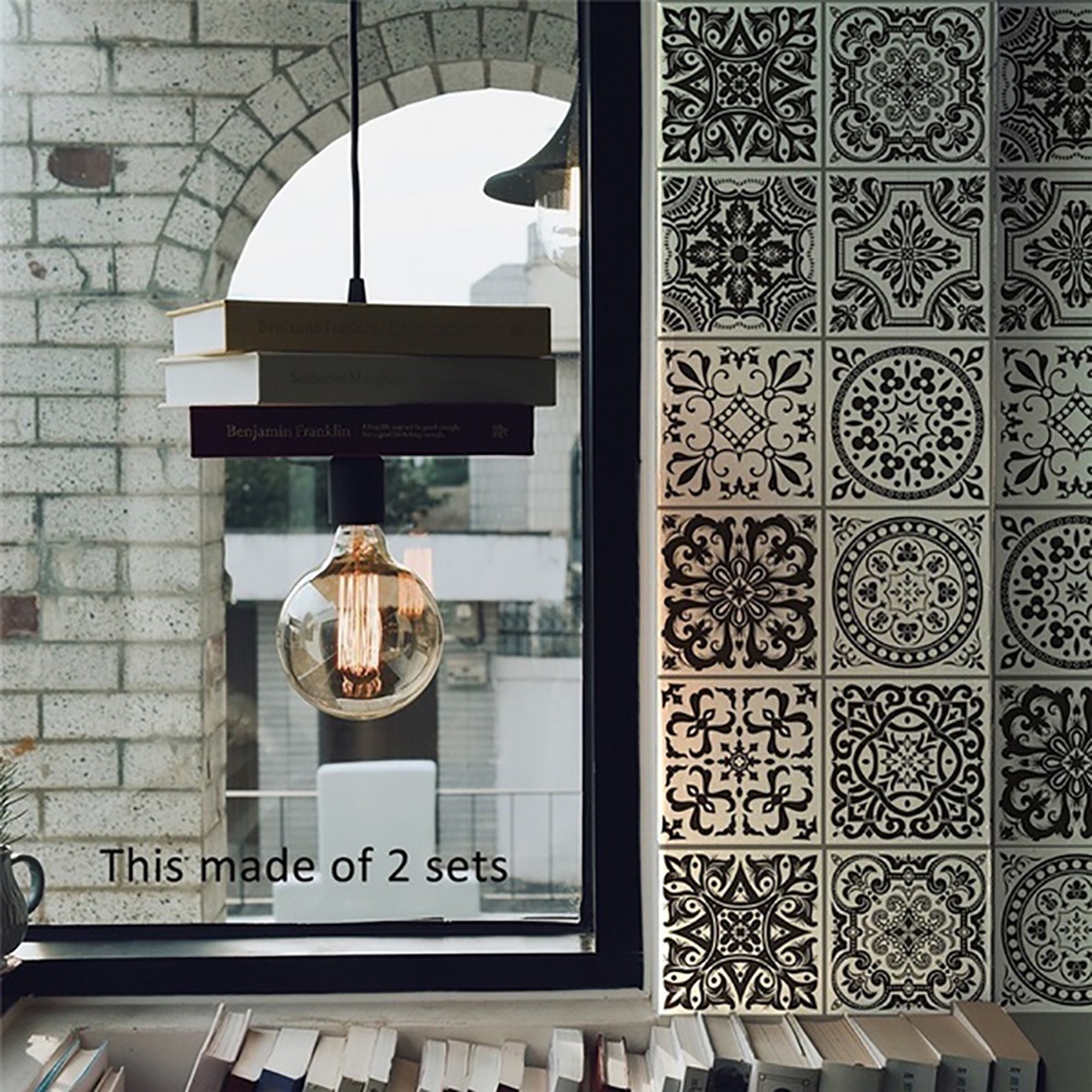 Set 10 Miếng Dán Trang Trí Sàn Nhà Chống Thấm Nước Phong Cách Châu Âu