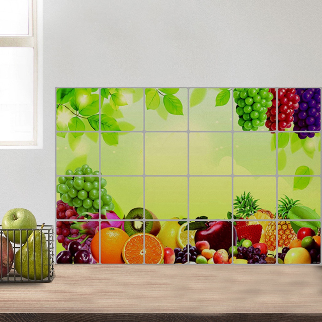 Sticker Dán Tường Chống Dầu Chống Thấm Nước Tự Dính Có Thể Tháo Rời Cho Nhà Bếp