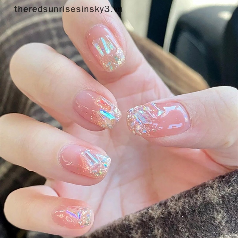 Bộ 50 Móng Tay Giả Hình Rắn Đính Pha Lê Lấp Lánh Thời Trang