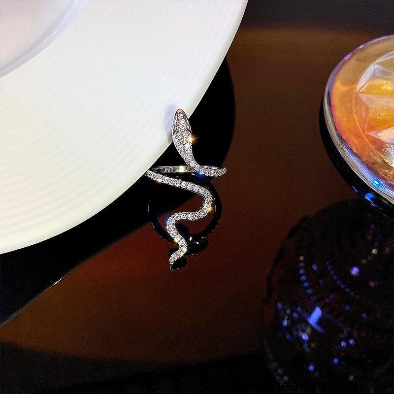 ⚡Nhẫn Bạc Hình Rắn Đính Đá Lấp Lánh Thời Trang Cho Nữ