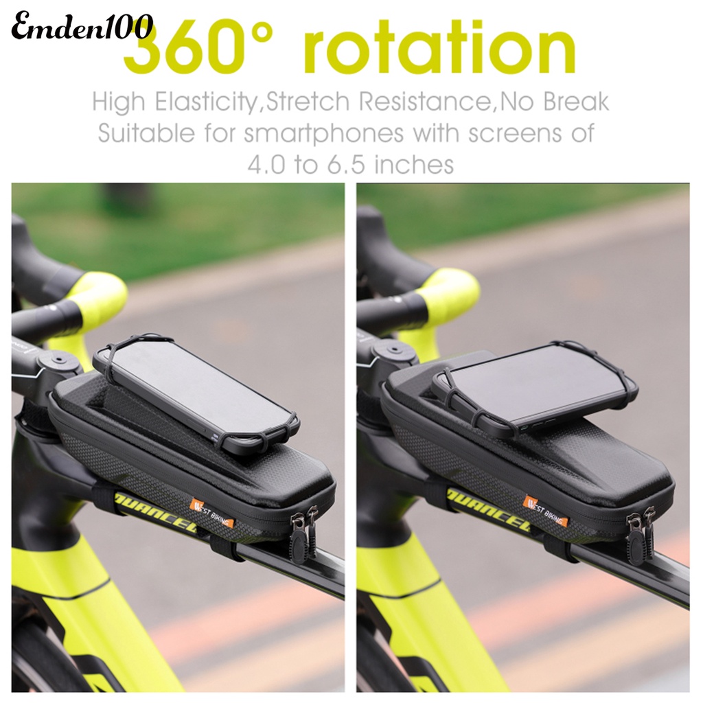 [EMDEN] Túi Đựng Điện Thoại Di Động Đa Năng Khóa Kéo Nhỏ Gọn Ổn Định Chống Thấm Nước Có Thể Xoay Cho Xe