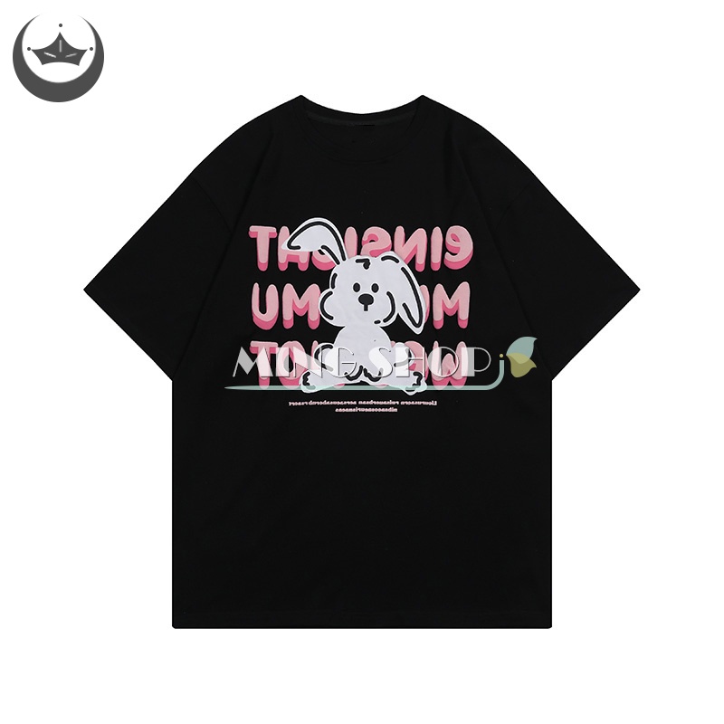 Áo Thun Tay Ngắn Cổ Tròn In Hình Thỏ Hoạt Hình Dành Cho Nữ