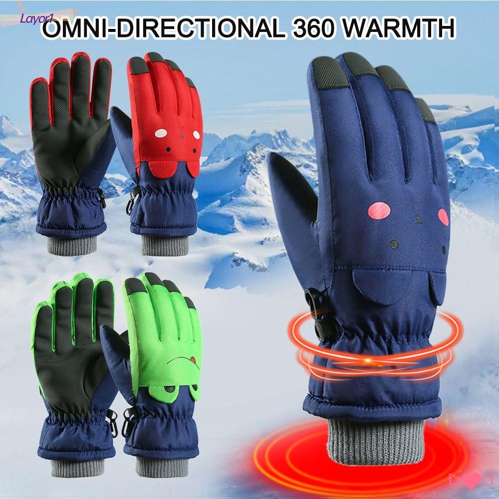 LAYOR1 Găng Tay Dày Giữ Ấm Khi Trượt Tuyết / Leo Núi Cho Bé