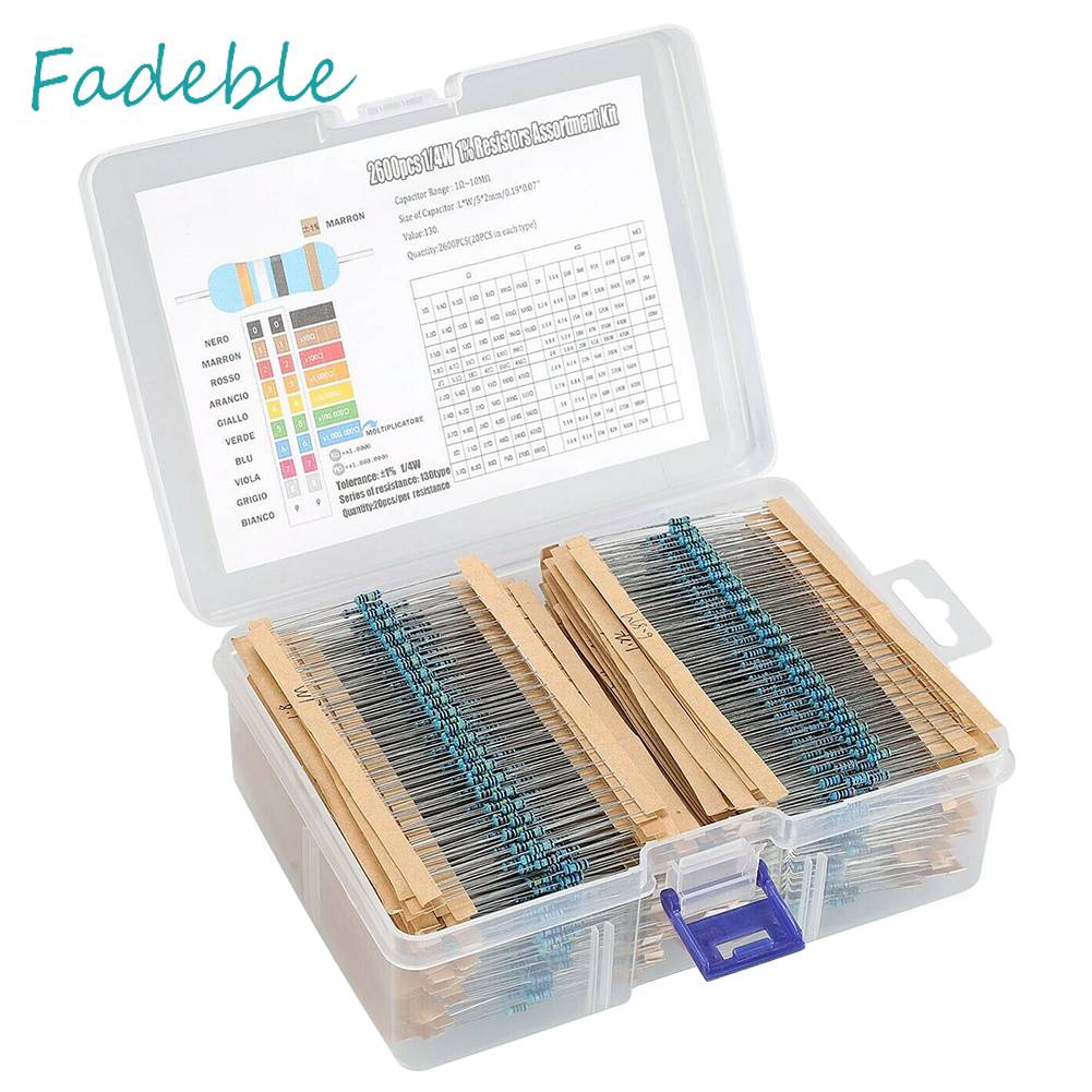 Set 2600 Điện Trở Màng Kim Loại 130 Giá Trị 1 / 4W 0.25W Chuyên Dụng