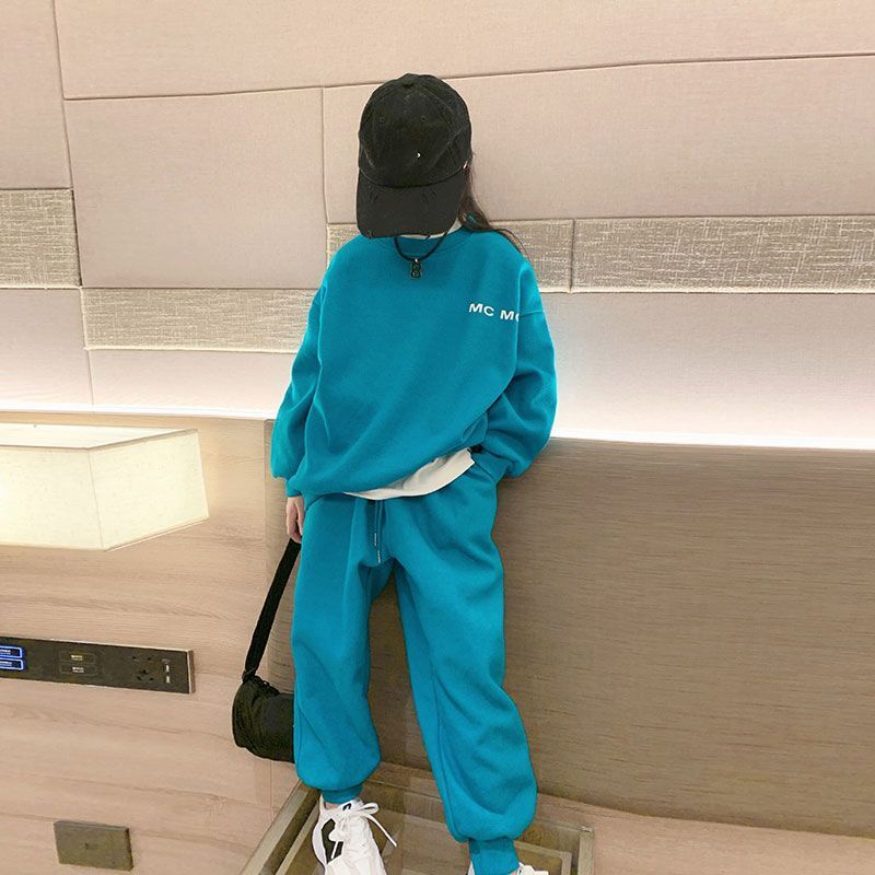 Set Đồ Thể Thao Hai Món Phong Cách Đường Phố Mới Mùa Thu Cho Bé Gái