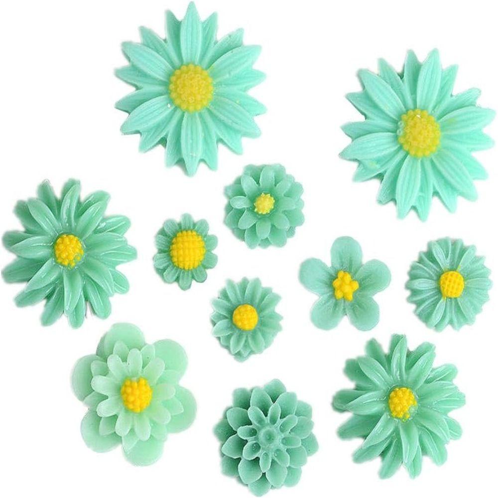 KRNY Set 44 Hạt Nhựa Hình Hoa Cúc Nhiều Màu Sắc Trang Trí Sổ Tay / Sân Vườn