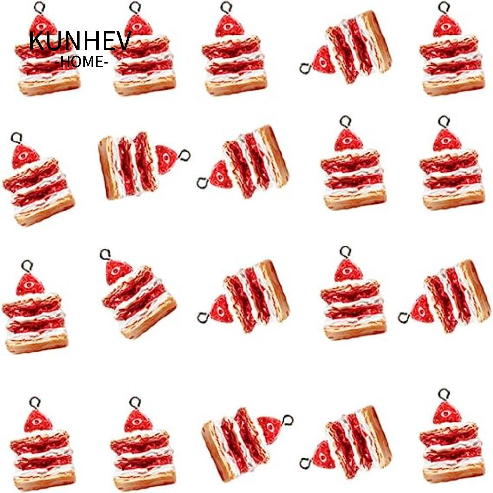 KUNHEV Móc Khóa Hình Bánh Hamburger / Dâu Tây Dễ Thương Xinh Xắn