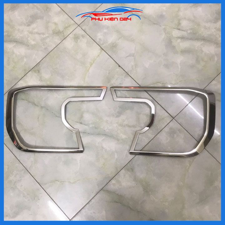 Ốp viền đèn pha hậu mạ crom cho xe Ranger 2022-2023-2024 bản XL, XLS trang trí xe